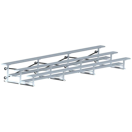 Jaypro Indoor Bleacher - 21 ft. (3 Row - Single Foot Plank) - Tip & Roll BLCH-321TRG