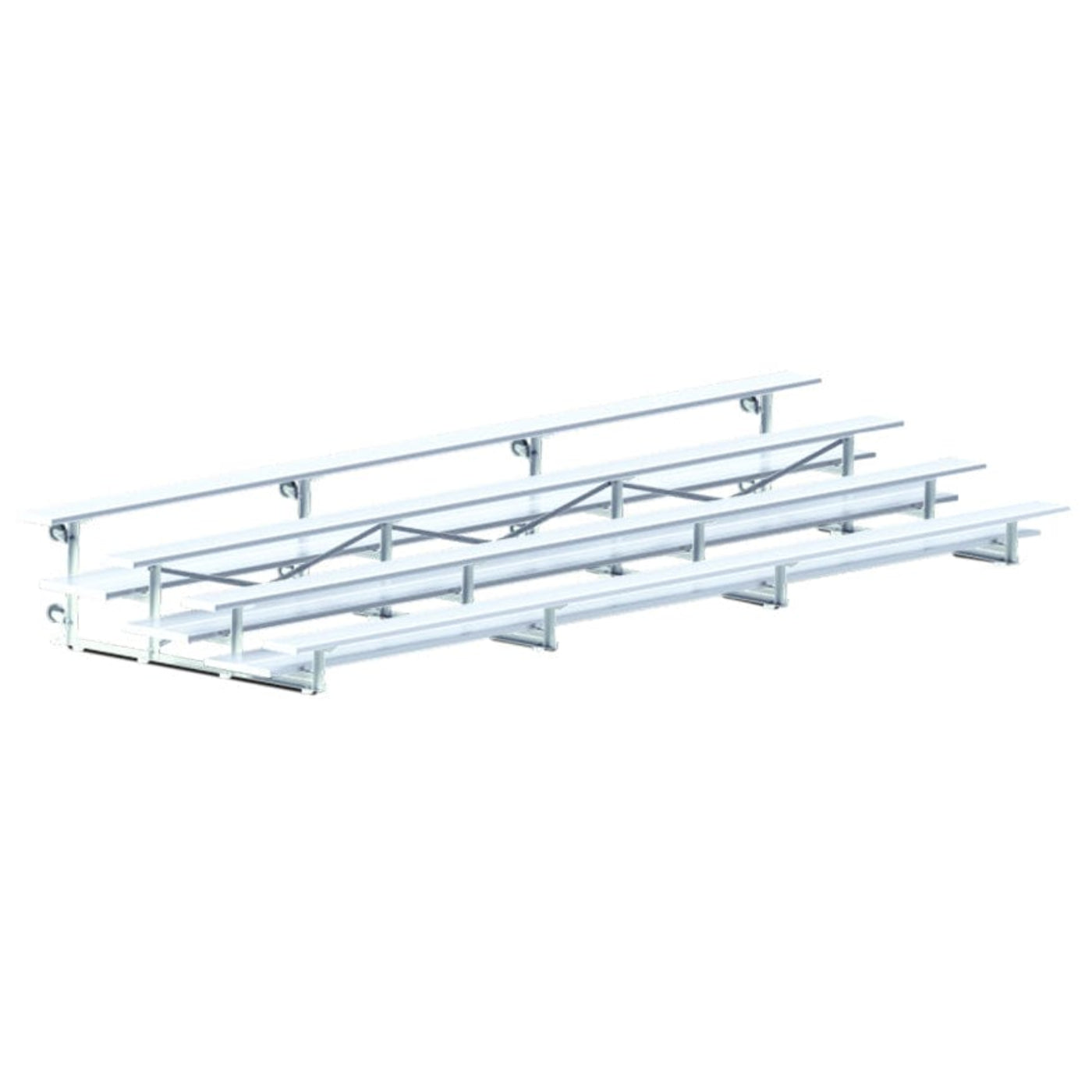 Jaypro Indoor Bleacher - 21 ft. (4 Row - Double Foot Plank) - Tip & Roll -  BLDP-421TRG