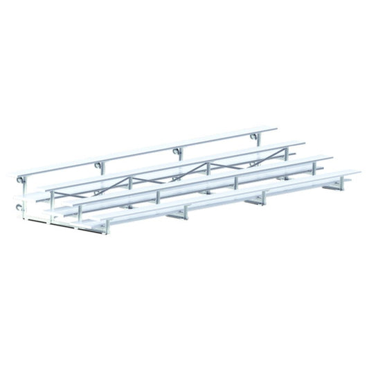 Jaypro Indoor Bleacher - 21 ft. (4 Row - Double Foot Plank) - Tip & Roll -  BLDP-421TRG