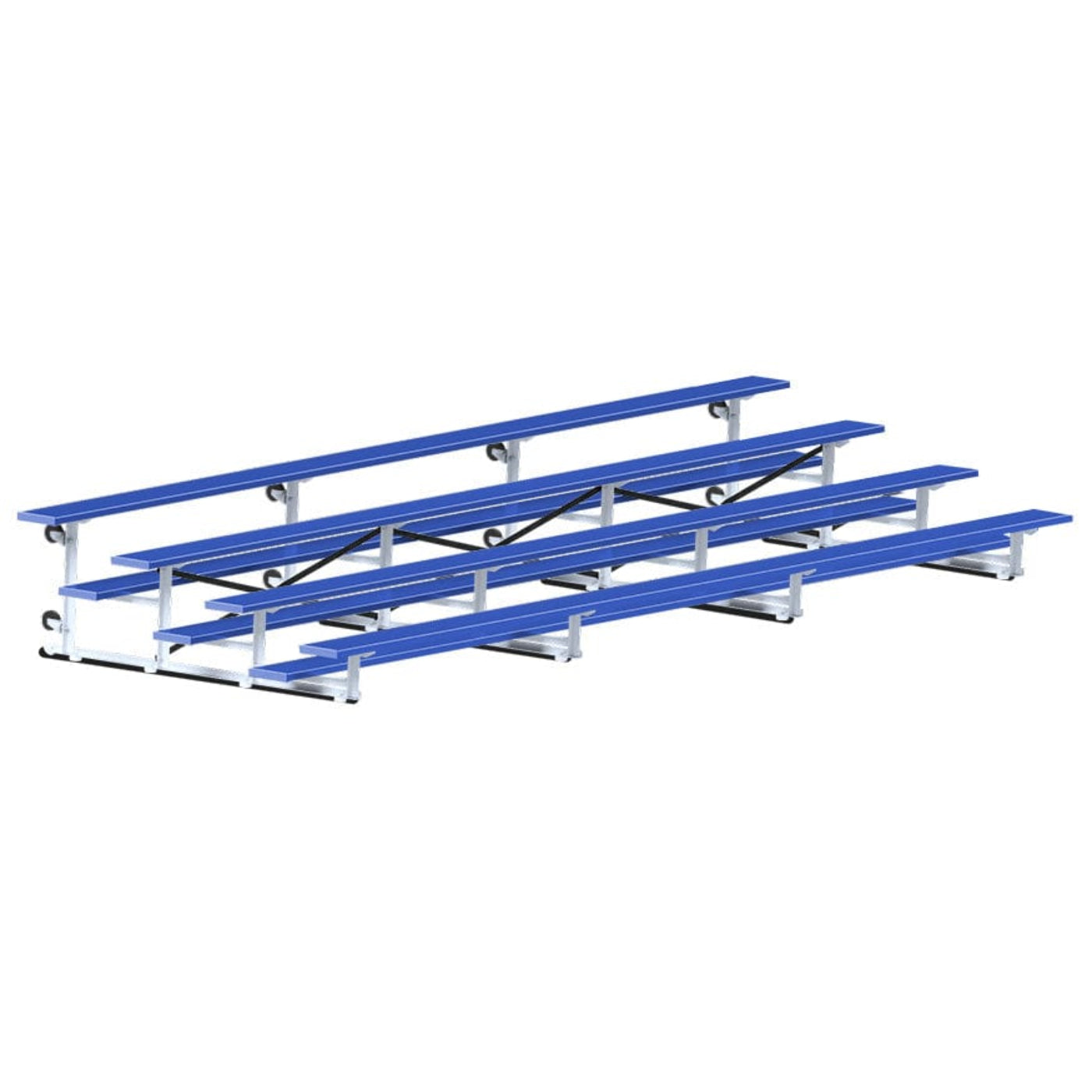 Jaypro Indoor Bleacher - 21 ft. (4 Row - Single Foot Plank) - Tip & Roll (Powder Coated) -  BLCH-421TRGPC