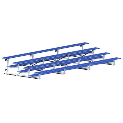 Jaypro Indoor Bleacher - 21 ft. (4 Row - Single Foot Plank) - Tip & Roll (Powder Coated) -  BLCH-421TRGPC