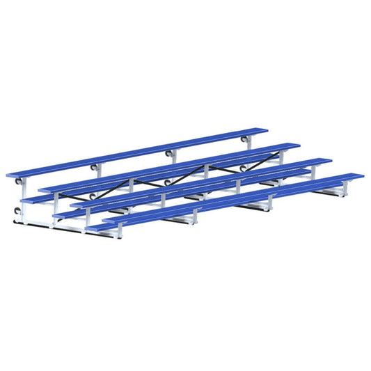 Jaypro Indoor Bleacher - 21 ft. (4 Row - Single Foot Plank) - Tip & Roll (Powder Coated) -  BLCH-421TRGPC