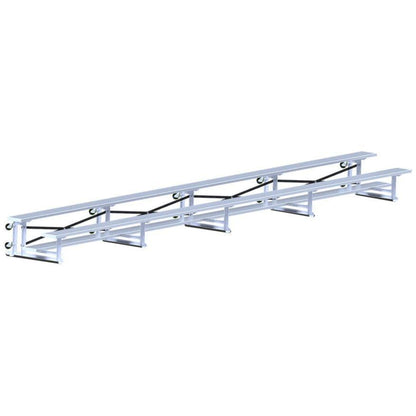 Jaypro Indoor Bleacher - 27 ft. (2 Row - Single Foot Plank) - Tip & Roll - BLCH-227TRG