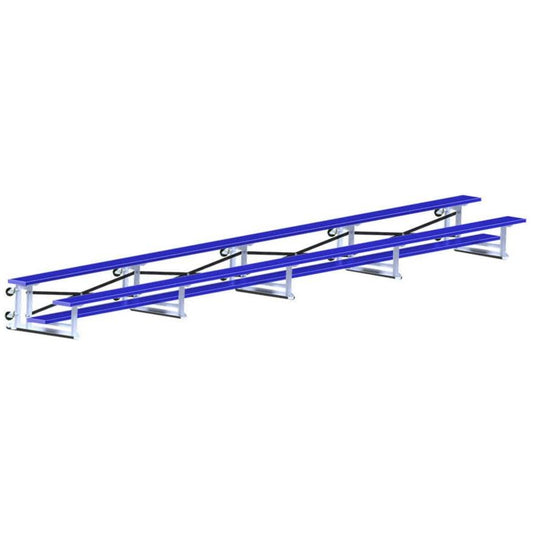 Jaypro Indoor Bleacher - 27 ft. (2 Row - Single Foot Plank) - Tip & Roll (Powder Coated) -  BLCH-227TRGPC