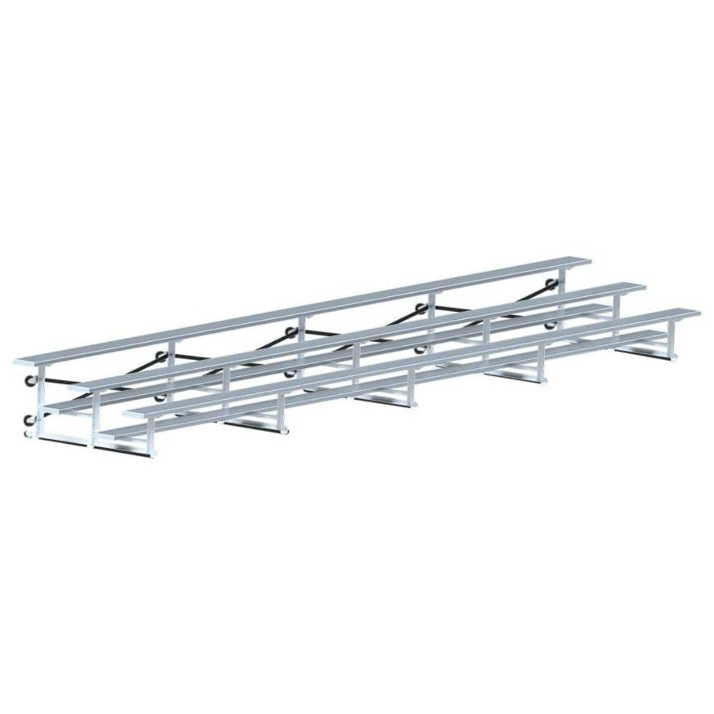 Jaypro Indoor Bleacher - 27 ft. (3 Row - Single Foot Plank) - Tip & Roll  - BLCH-327TRG