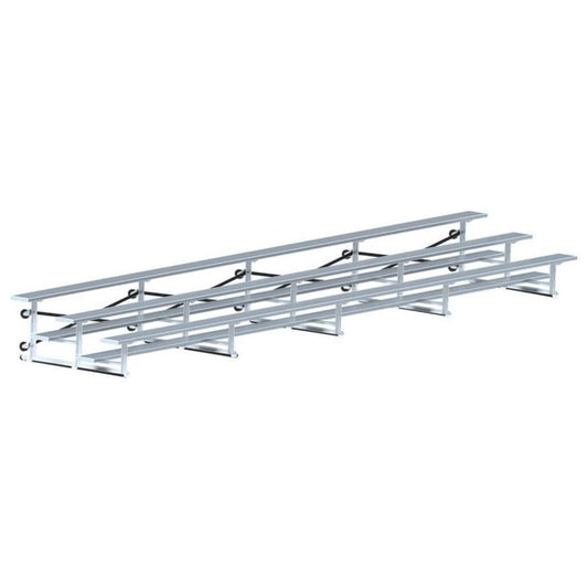 Jaypro Indoor Bleacher - 27 ft. (3 Row - Single Foot Plank) - Tip & Roll  - BLCH-327TRG