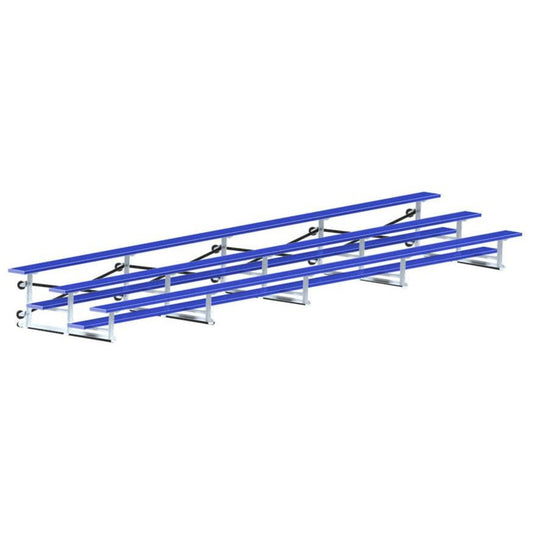 Jaypro Indoor Bleacher - 27 ft. (3 Row - Double Foot Plank) - Tip & Roll (Powder Coated) -  BLDP-327TRGPC