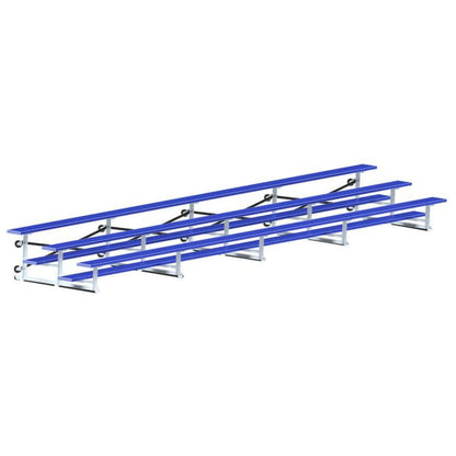 Jaypro Indoor Bleacher - 27 ft. (3 Row - Double Foot Plank) - Tip & Roll (Powder Coated) -  BLDP-327TRGPC