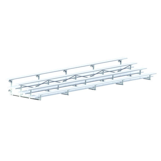 Jaypro Indoor Bleacher - 27 ft. (4 Row - Double Foot Plank) - Tip & Roll -  BLDP-427TRG