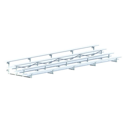 Jaypro Indoor Bleacher - 27 ft. (4 Row - Double Foot Plank) - Tip & Roll -  BLDP-427TRG