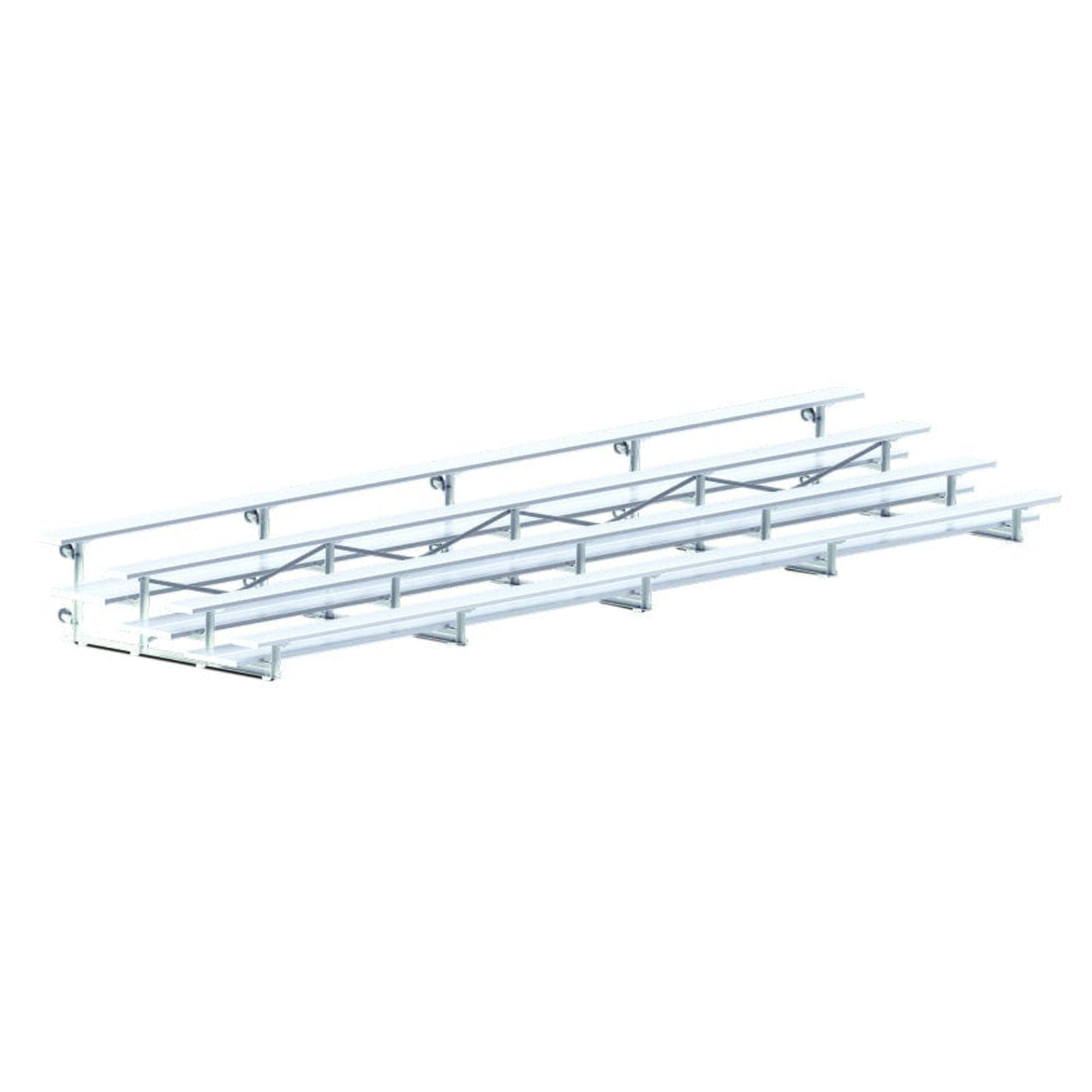 Jaypro Indoor Bleacher - 27 ft. (4 Row - Double Foot Plank) - Tip & Roll -  BLDP-427TRG
