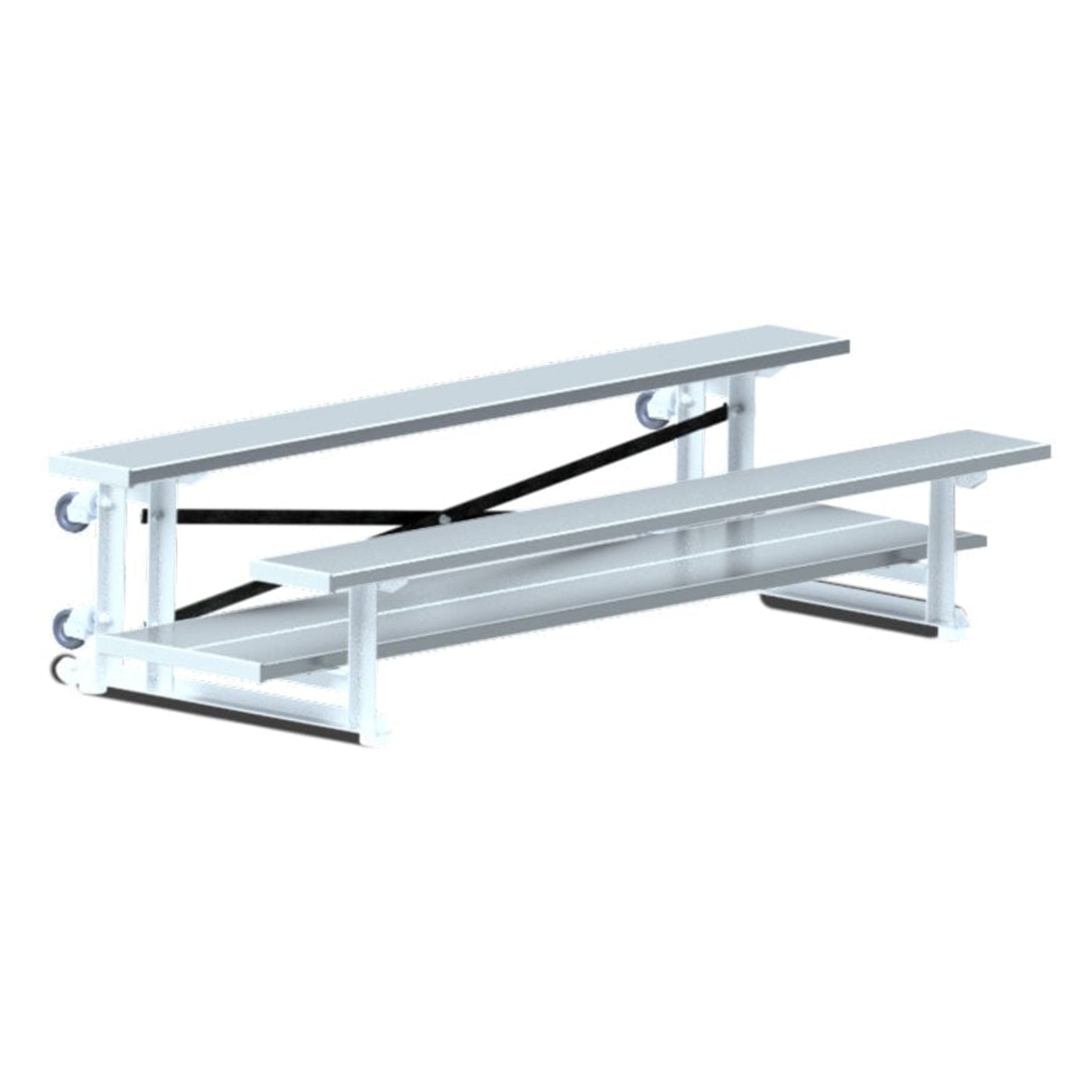 Jaypro Indoor Bleacher - 7-1/2 ft. (2 Row - Double Foot Plank) Tip & Roll  - BLDP-275TRG