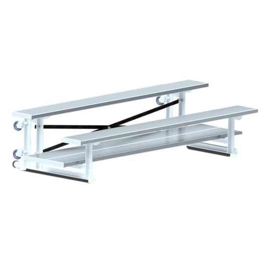 Jaypro Indoor Bleacher - 7-1/2 ft. (2 Row - Double Foot Plank) Tip & Roll  - BLDP-275TRG