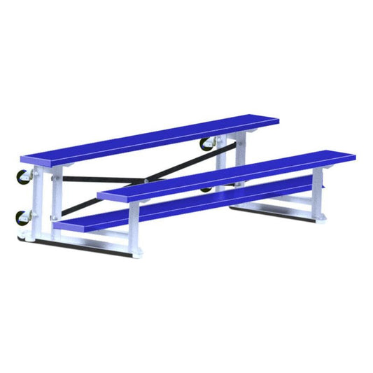 Jaypro Indoor Bleacher - 21 ft. (4 Row - Double Foot Plank) - Tip & Roll (Powder Coated)  - BLDP-421TRGPC