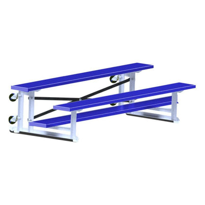 Jaypro Indoor Bleacher - 21 ft. (4 Row - Double Foot Plank) - Tip & Roll (Powder Coated)  - BLDP-421TRGPC