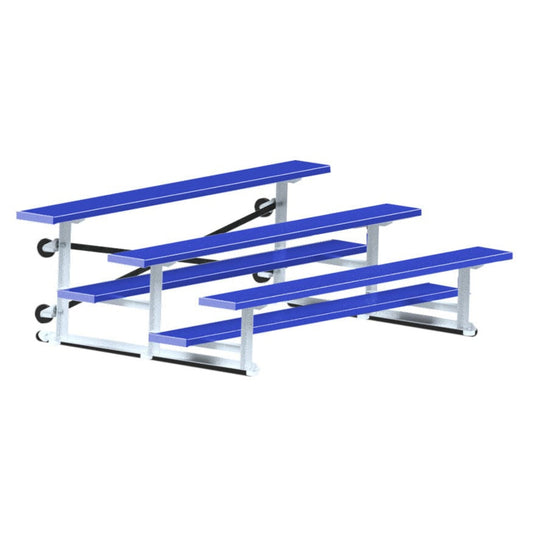 Jaypro Indoor Bleacher - 7-1/2 ft. (2 Row - Double Foot Plank) - Tip & Roll (Powder Coated)  - BLDP-275TRGPC