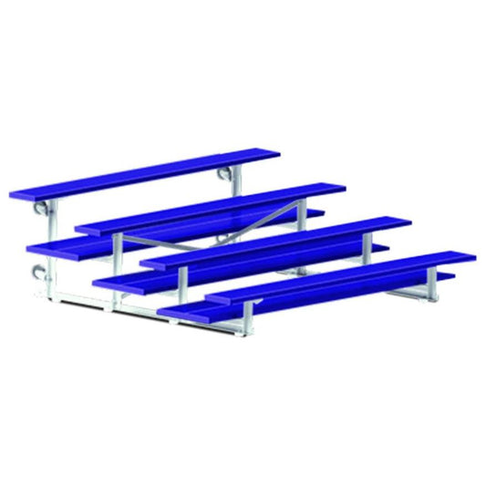 Jaypro Indoor Bleacher - 7-1/2 ft. (4 Row - Double Foot Plank) - Tip & Roll (Powder Coated) BLDP-475TRGPC - BLDP-475TRGPC