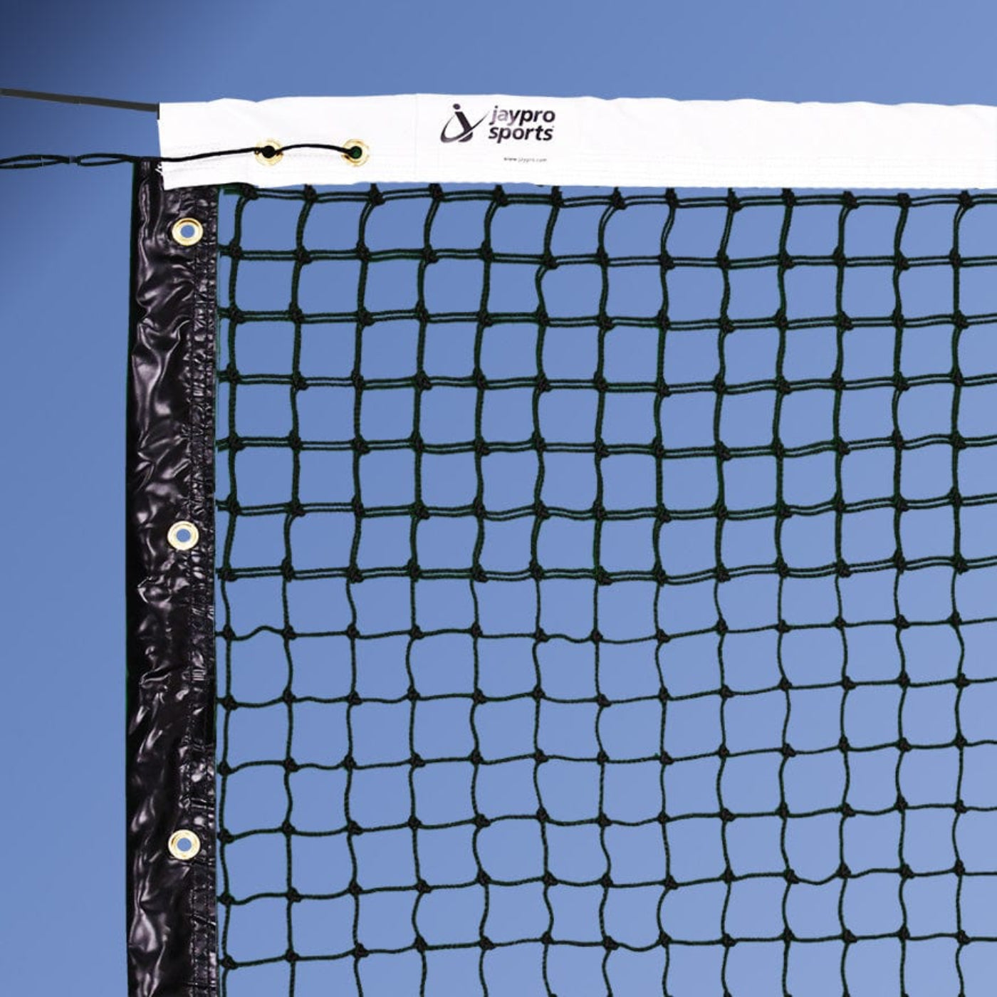 Jaypro Indoor Tournament Tennis Net (1-7/8 in. Sq. - 3mm Polyethylene Knotted Mesh) - TTN-3