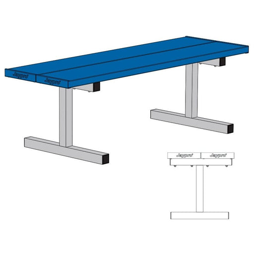 Jaypro Portable Courtside Bench - 5 ft. Double Plank Powder Coated - DPB50PC