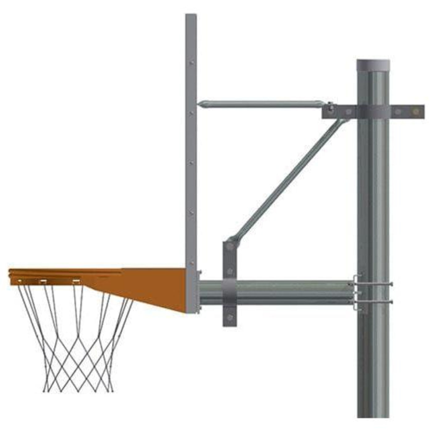 Jaypro Gooseneck Basketball System (4-1/2" Pole with 4' Offset) 72"W x 42"H Acrylic Backboard - 996-AC-SG
