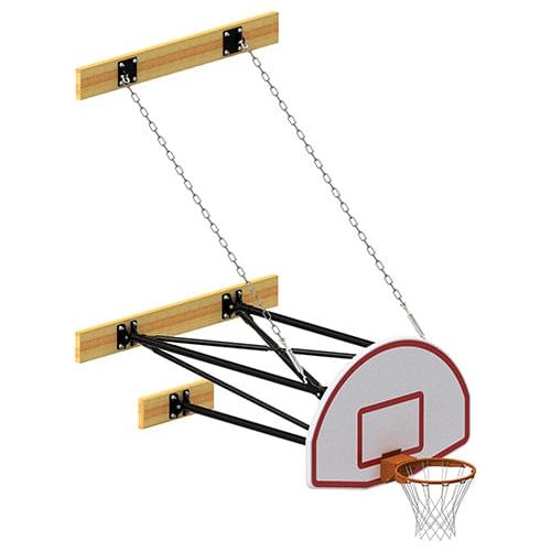 Jaypro Wall-Mounted Basketball Backstop 3-Point Fan Backboard - N2FB