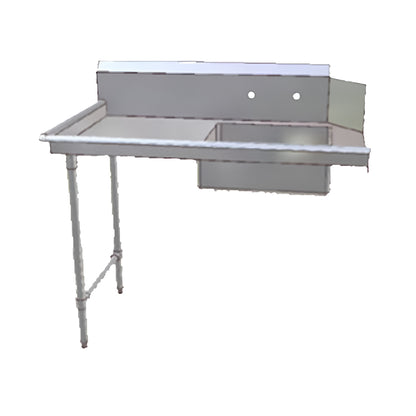 John Boos JDTS-20-72L Soiled Straight 72" W x 30" D Dishtable, Pre-Rinse Sink - JBJDTS2072L