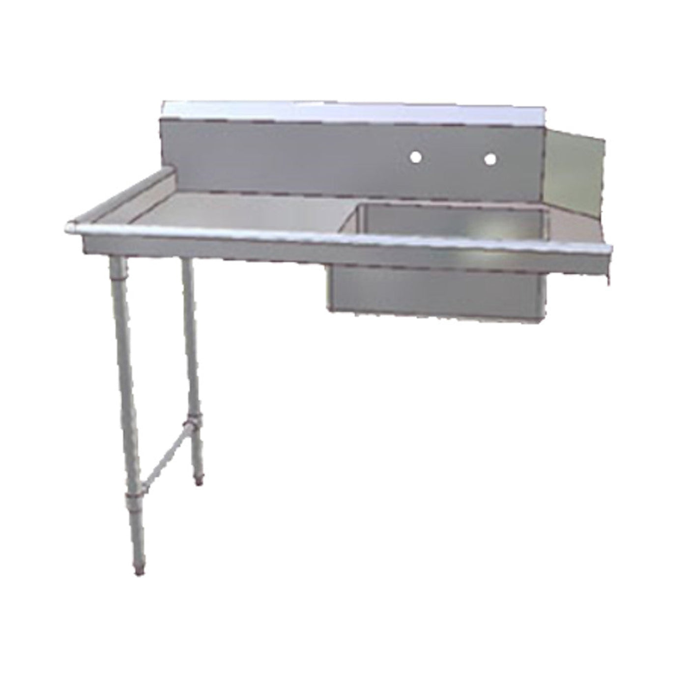 John Boos JDTS-20-48L Soiled Straight 48" W x 30" D Dishtable, Pre-Rinse Sink - JBJDTS2048L