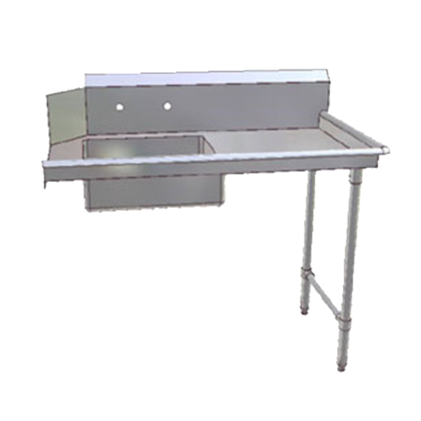 John Boos JDTS-20-36R Soiled Straight 36" W x 30" D Dishtable, Pre-Rinse Sink - JBJDTS2036R