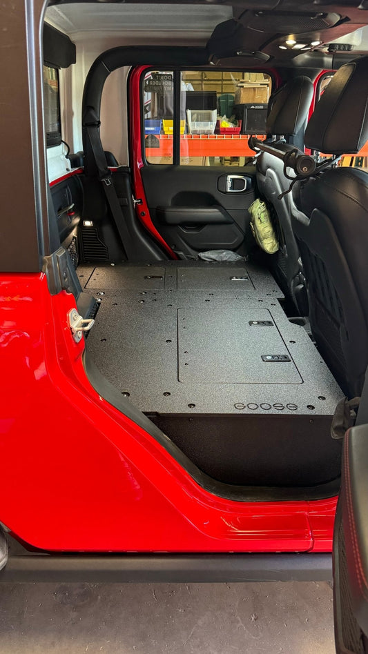 GOOSE GEAR Jeep Gladiator 2019-Present JT 4 Door - Second Row Seat Delete Plate System - High Platform - 1564-GGR-SH