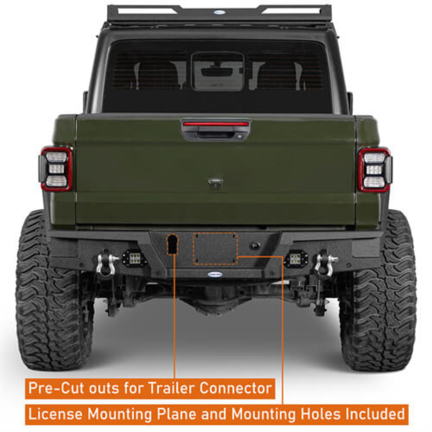 Hooke Road Rear Bumper(20-25 Jeep Gladiator JT) - HE.7003