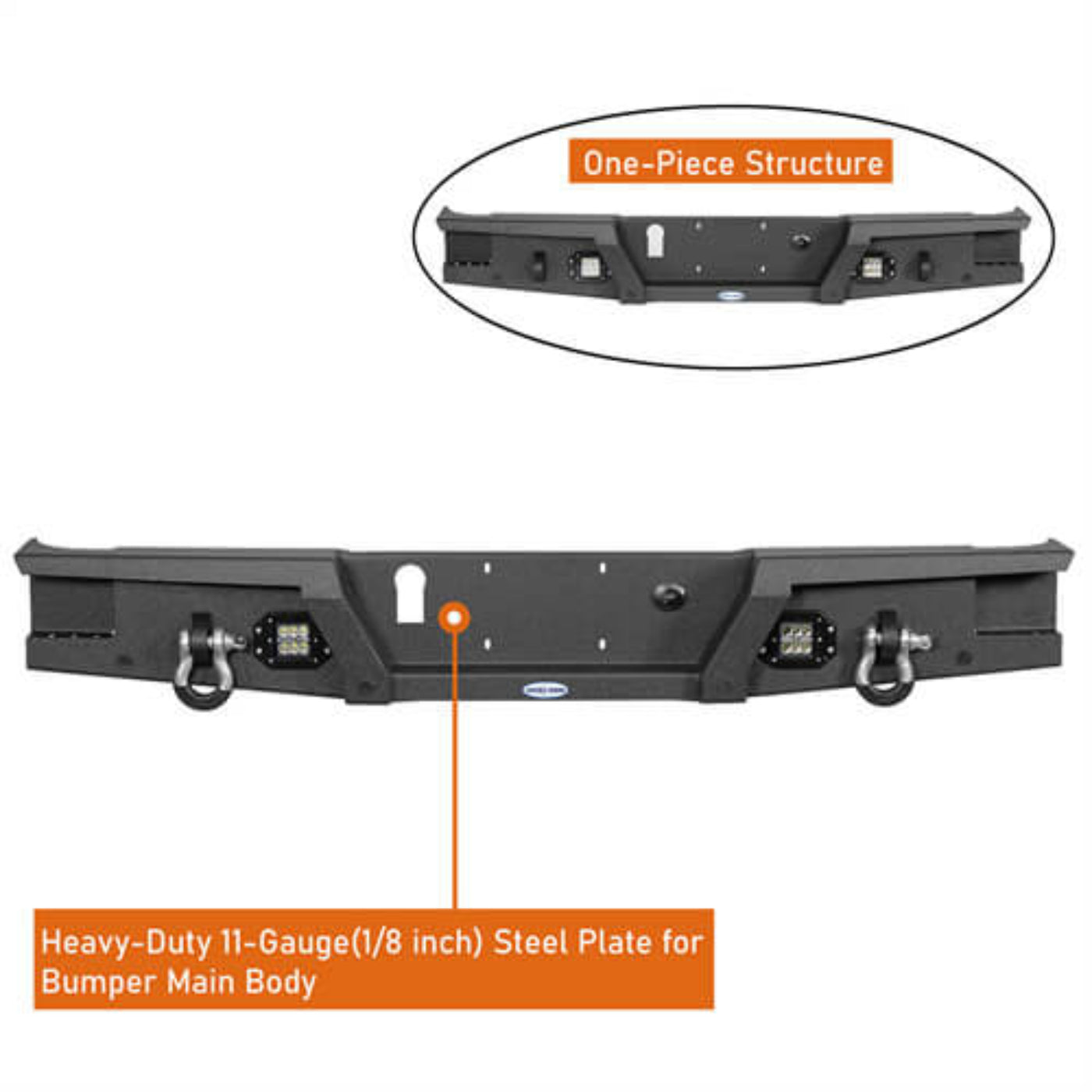Hooke Road Rear Bumper(20-25 Jeep Gladiator JT) - HE.7003