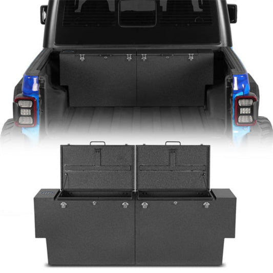 2020-2025 Jeep Gladiator Tool Box Lockable Storage Box Set - Hooke Road - HE.7026-S