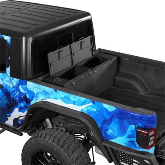 2020-2025 Jeep Gladiator Tool Box Lockable Storage Box Set - Hooke Road - HE.7026-S