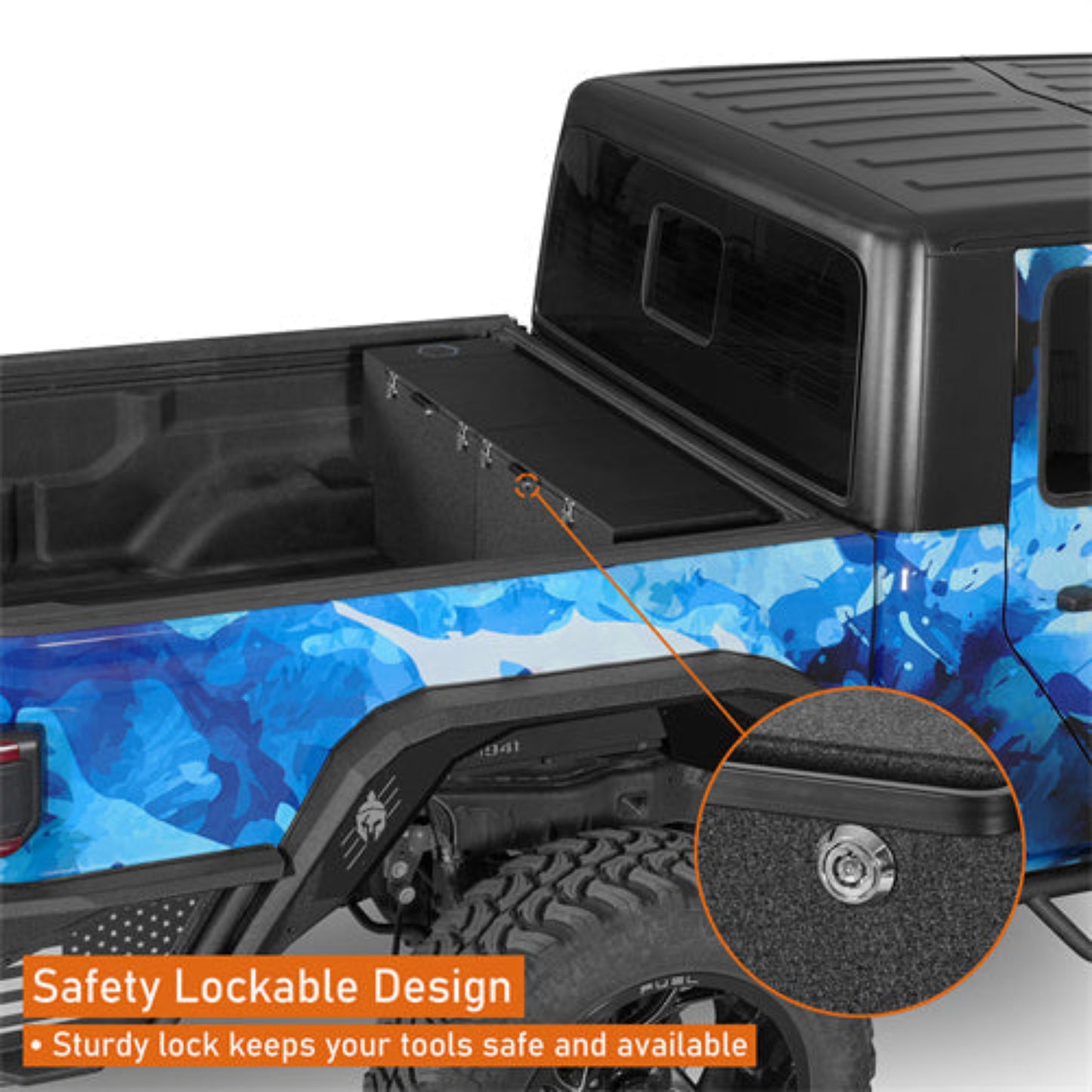 2020-2025 Jeep Gladiator Tool Box Lockable Storage Box Set - Hooke Road - HE.7026-S