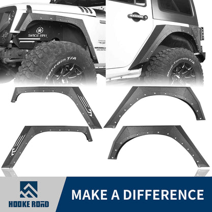 Hooke Road Armour Style Fender Flares(07-18 Jeep Wrangler JK) - HE.2043A+HE.2043B