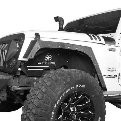 Hooke Road Armour Style Fender Flares(07-18 Jeep Wrangler JK) - HE.2043A+HE.2043B