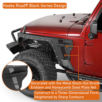 Jeep Wrangler JK Fender Flares 2007-2018 2-Door - Hooke Road - HE.2103+HE.2105