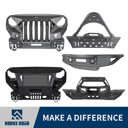 Hooke Road Offroad Aftermarket Front Bumpers For 2007-2018 Jeep Wrangler JK/JKU - HE.2038&Z02