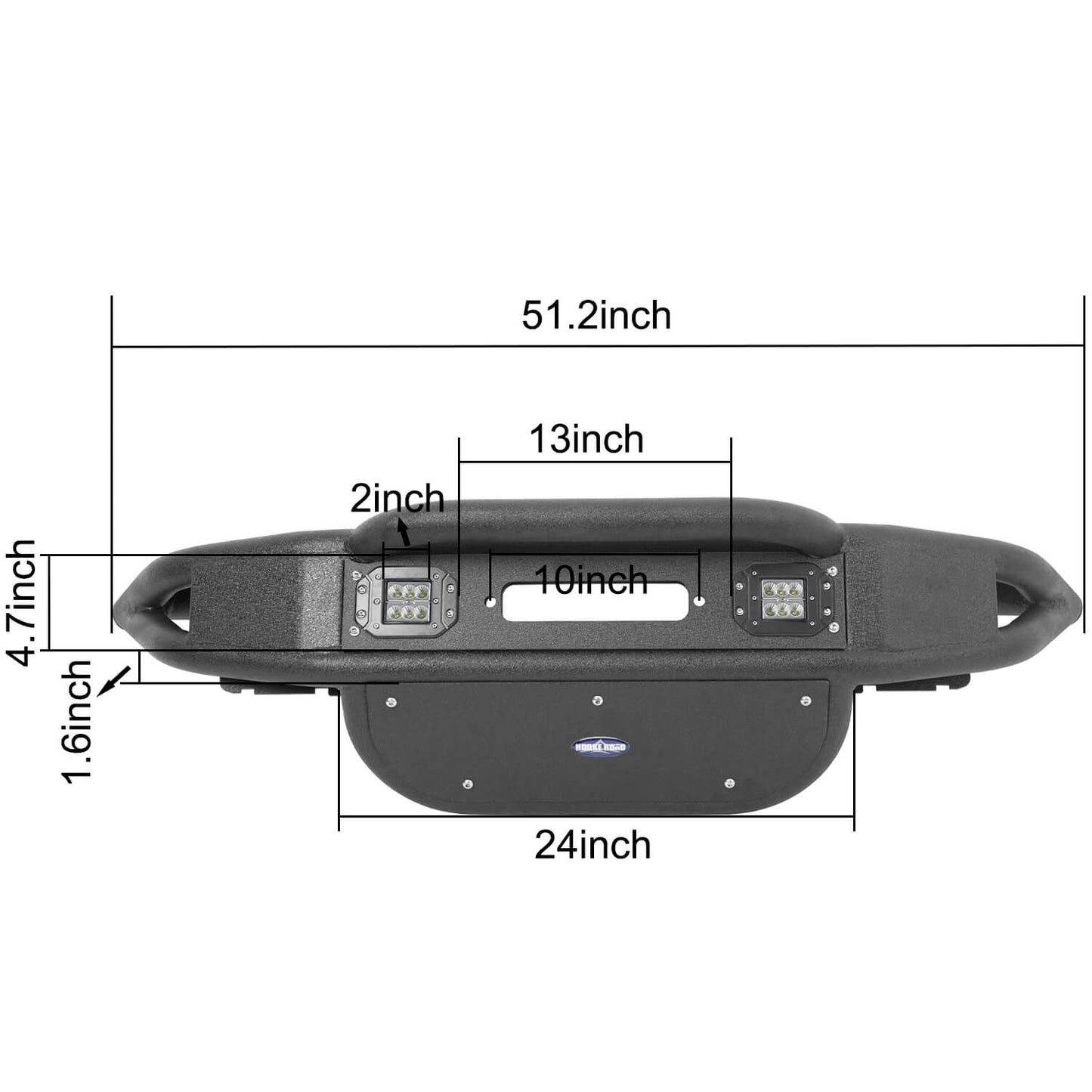 Hooke Road Offroad Aftermarket Front Bumpers For 2007-2018 Jeep Wrangler JK/JKU - HE.2038&Z02