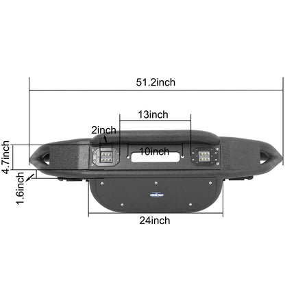 Hooke Road Offroad Aftermarket Front Bumpers For 2007-2018 Jeep Wrangler JK/JKU - HE.2038&Z02