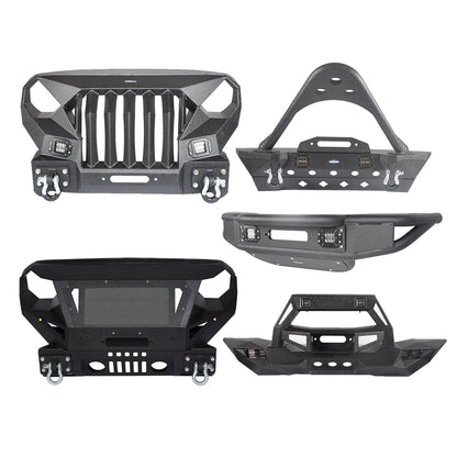 Hooke Road Offroad Aftermarket Front Bumpers For 2007-2018 Jeep Wrangler JK/JKU - HE.2038&Z02