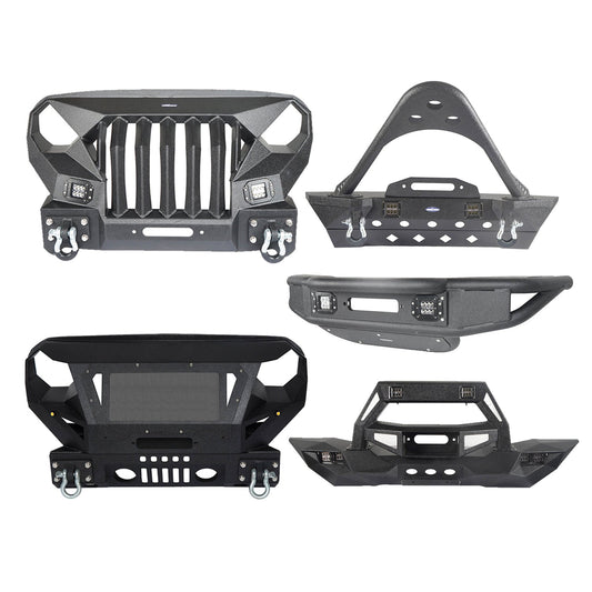 Hooke Road Offroad Aftermarket Front Bumpers For 2007-2018 Jeep Wrangler JK/JKU - HE.2038&Z02
