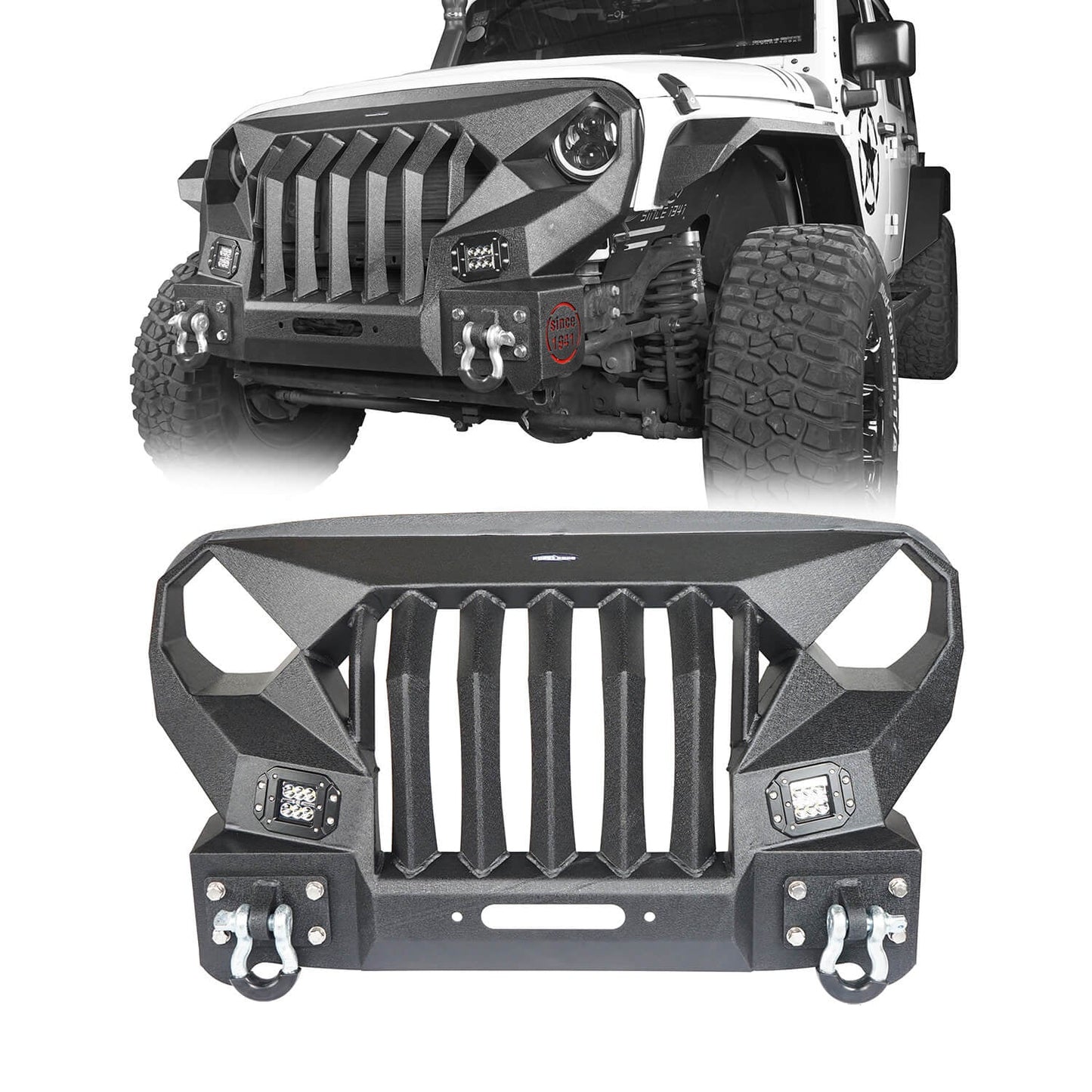 Hooke Road Offroad Aftermarket Front Bumpers For 2007-2018 Jeep Wrangler JK/JKU - HE.2038&Z02