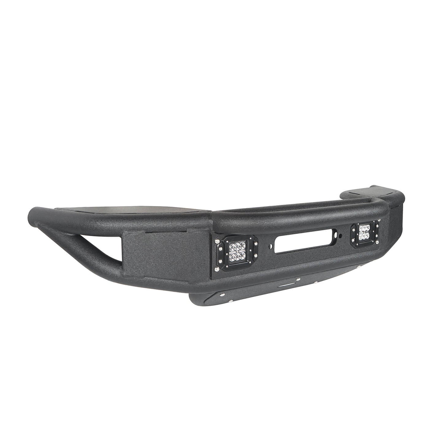 Hooke Road Stubby Tube Front Bumper w/Winch Plate & LED Spotlights(07-18 Jeep Wrangler JK)  - HE.2032