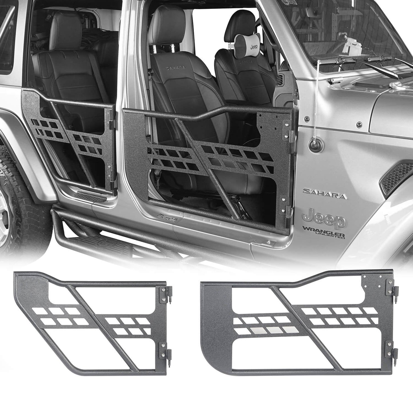 Hooke Road 4 Door Tubular Door & Running Boards(18-25 Jeep Wrangler JL) - HE.3006-1+HE.3009