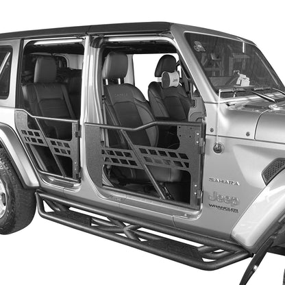 Hooke Road 4 Door Tubular Door & Running Boards(18-25 Jeep Wrangler JL) - HE.3006-1+HE.3009