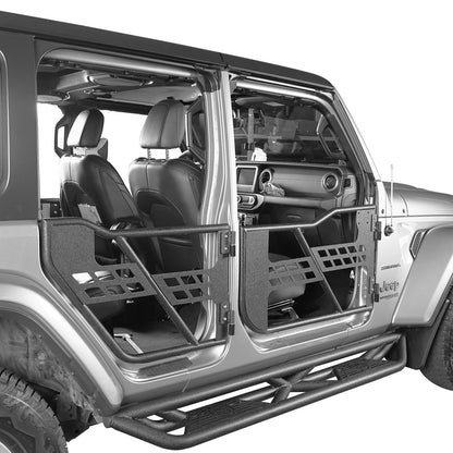 Hooke Road 4 Door Tubular Door & Running Boards(18-25 Jeep Wrangler JL) - HE.3006-1+HE.3009