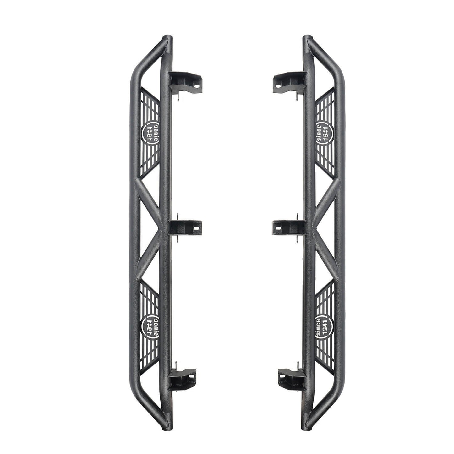 Hooke Road Tube Side Steps Running Boards w/"SINCE 1941" Logo(18-25 Jeep Wrangler JL 4 Door) - HE.3006-1