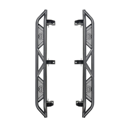 Hooke Road Tube Side Steps Running Boards w/"SINCE 1941" Logo(18-25 Jeep Wrangler JL 4 Door) - HE.3006-1