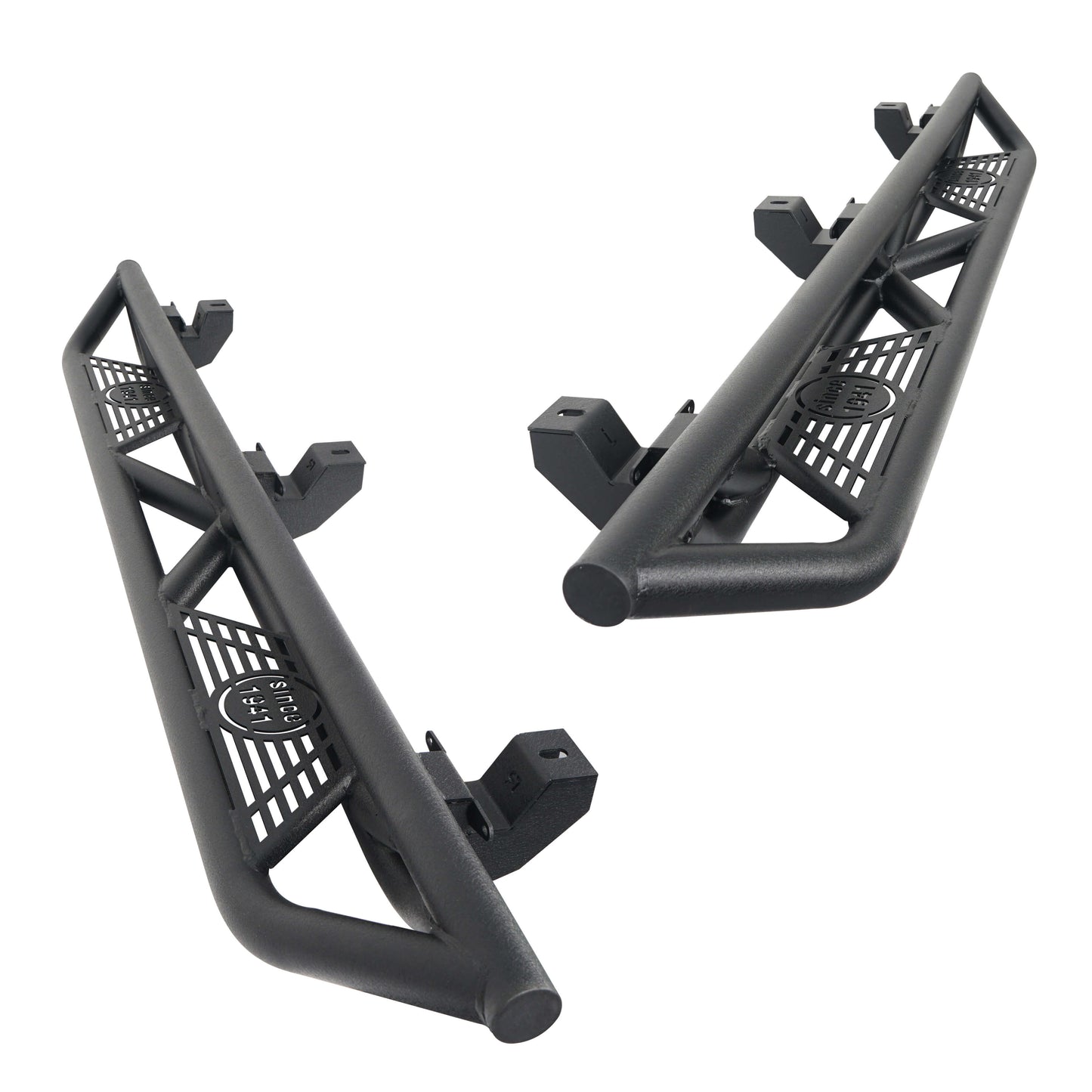 Hooke Road Tube Side Steps Running Boards w/"SINCE 1941" Logo(18-25 Jeep Wrangler JL 4 Door) - HE.3006-1